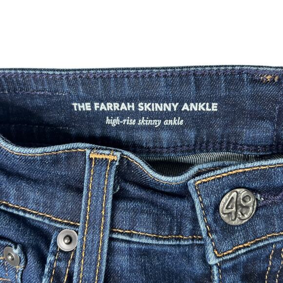 AG Adriano Goldschmied Farrah Skinny Ankle Jeans High Rise Dark Wash Womens 25R - Picture 5 of 6